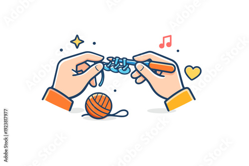 Crocheting basics for beginners hands working with a crochet hook forming even loops, expressing the rhythm of learning stitches and the joy