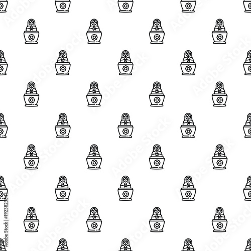 Seamless repeating pattern featuring russian matryoshka nesting dolls