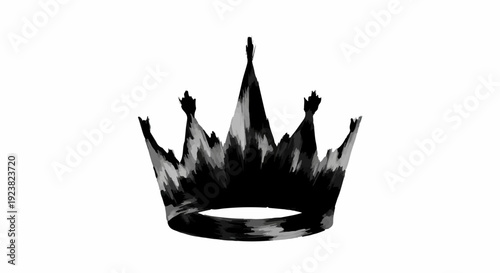 Bold, stylized black crown silhouette symbolizing power and royalty against a clean white background.