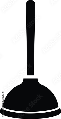 Plunger icon vector for plumbing service bathroom maintenance home repair tool and toilet clog fix isolated on white background