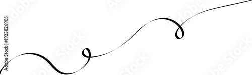 Abstract wavy line with flowing curves. Continuous line doodles form wavy patterns. Curves create abstract backgrounds with flowing squiggles and organic tangles minimalist design. Curved single line