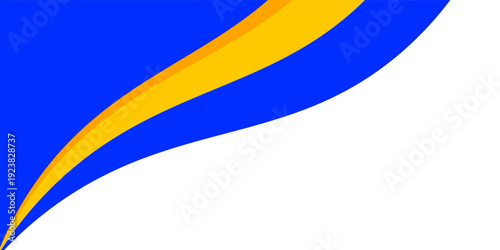 Dynamic abstract vector background featuring flowing blue and vibrant yellow wave layers against a clean white backdrop. illustration eps10