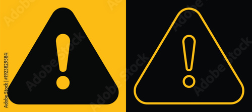 Triangle warning sign with exclamation mark icon.  Hazard alerts, safety instructions, risk awareness campaigns, and industrial caution signage designs.