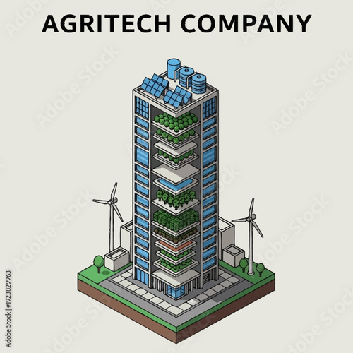 Sustainable Agritech Company Headquarters with Renewable Energy.