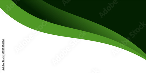 Professional abstract vector background featuring layered flowing green waves against a crisp white space. This clean, modern design eps10