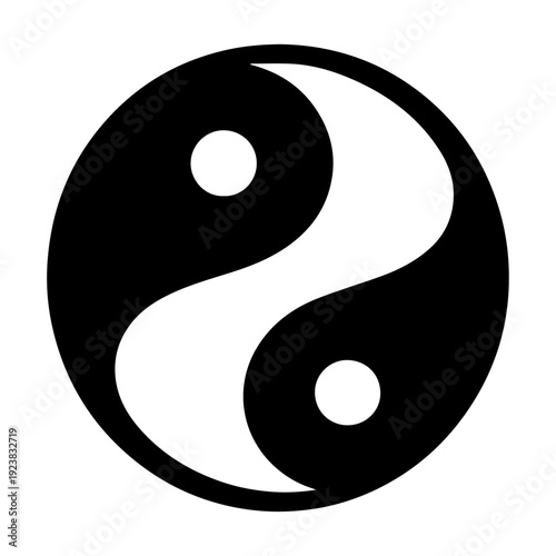 Symmetrical Yin Yang Balance and Duality Symbol