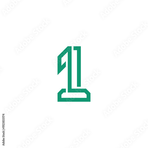Number one symbol in a minimalist geometric design, number 1 graphic, and icon