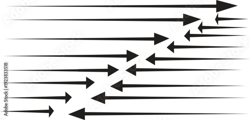 Black arrows on white background forming a zigzag pattern