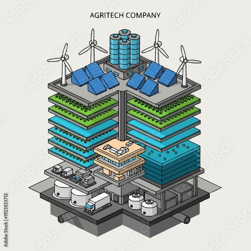Sustainable Agritech Company Facility with Renewable Energy.