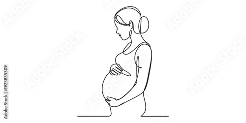 pregnant, woman, line, art, minimalist, continuous, drawing, illustration, pregnancy, motherhood, maternal, belly, bump, expecting, mother, female, profile, silhouette, simple, elegant, care, love, fa