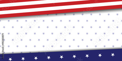 American Flag Abstract Banner: A patriotic abstract banner design, featuring the red and white stripes and blue field of stars, embodying the spirit of national pride and unity.