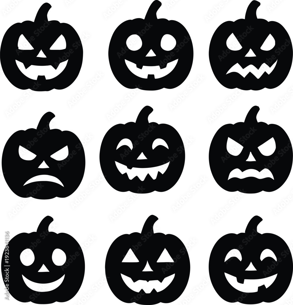 Obraz premium halloween pumpkin set