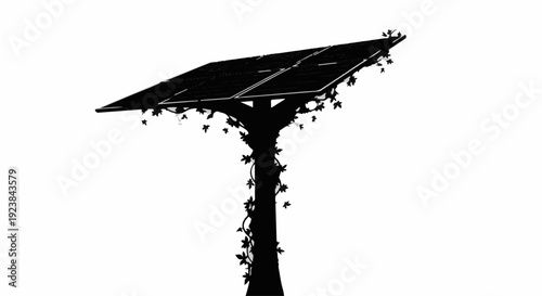 Innovative solar panel design mimics a tree, symbolizing sustainable energy and nature integration.