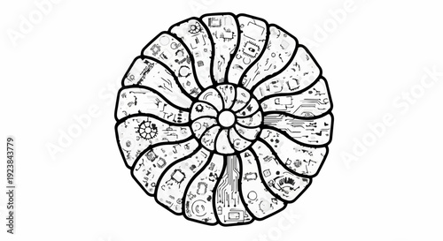 Intricate prehistoric ammonite fossil showing detailed spiral structure and ancient texture.
