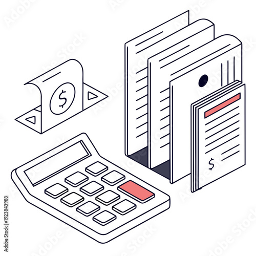 Of calculator receipts and documents for expense calculation