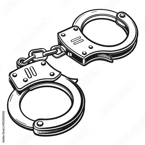 Black steel handcuff with chain link handcuffs black handcuff