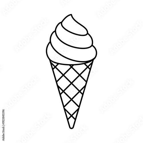 Ice cream vector icon. Waffle cone illustration sign. Ice lolly symbol. Frozen juice logo.