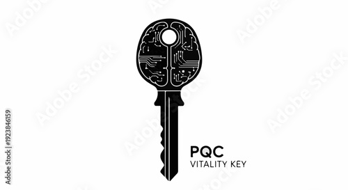 Stylized key with intricate brain design symbolizing unlock of knowledge and ideas