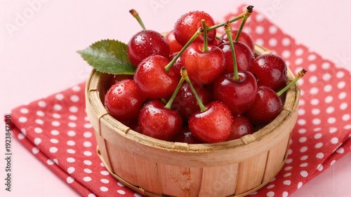 cherries in a basket