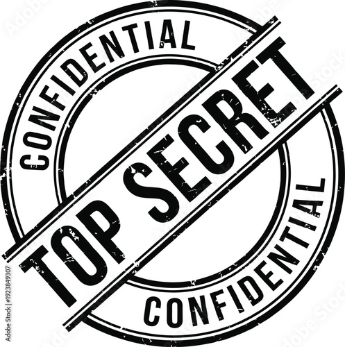 Top Secret” Confidential Stamp Seal – Vintage Grunge Design for Classified Documents & Security Branding