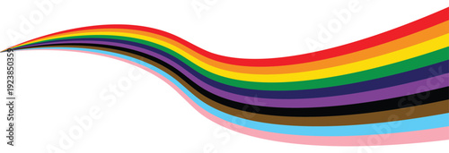 Rainbow Pride Flag Waving – LGBTQIA+ Symbol Isolated on White, Vector Design for Pride Month