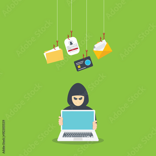 hacker in front of his computer committing digital cybercrime