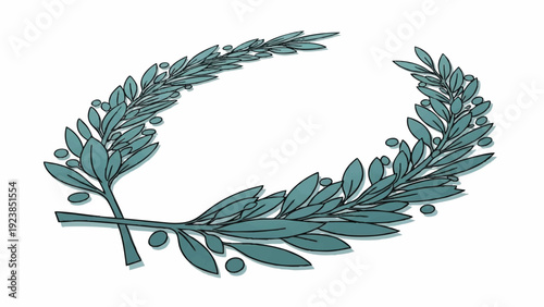 A laurel wreath, a symbol of victory, achievement, and honor, often associated with ancient Greece and Rome