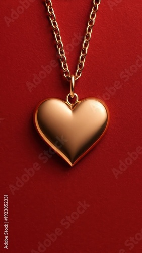 Elegant heart-shaped gold necklace.