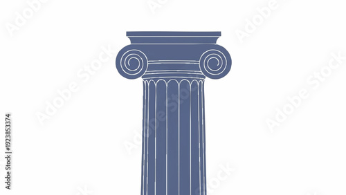 Classical architecture element, a solitary Ionic column with its distinctive volutes, symbolizing strength, history, and heritage
