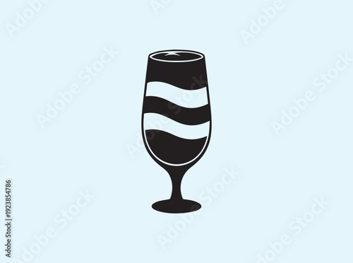 Abstract smoothie glass silhouette with dynamic lines indicating layered ingredients