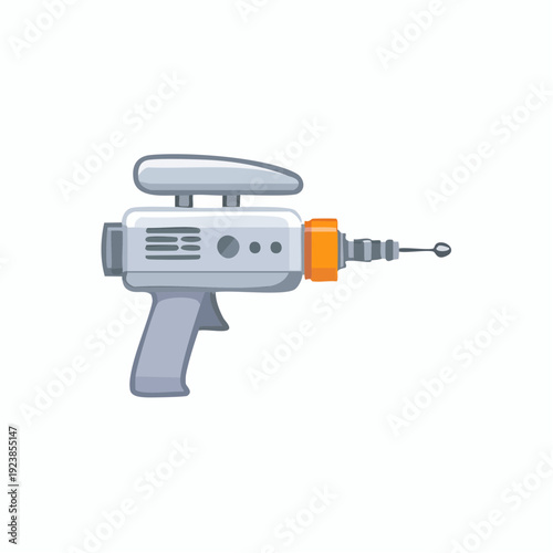 Cartoon ray gun design illustration isolated on white background