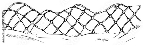 Hand drawn sketch of a chain link fence or protective wire mesh