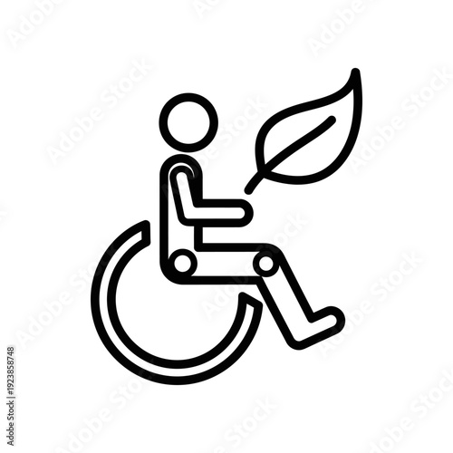 Clean and modern vector illustration of a wheelchair accessibility symbol, ideal for disability awareness, inclusive design, and universal access projects.
