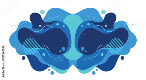 Abstract Liquid Shapes Modern Fluid Design in Blue Tones