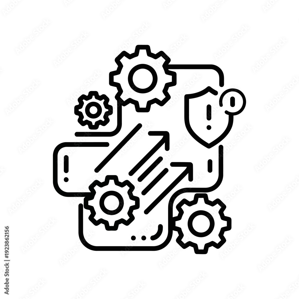 Obraz premium High-quality vector illustration of interconnected gears symbolizing teamwork, innovation, and seamless collaboration in business or technology contexts.