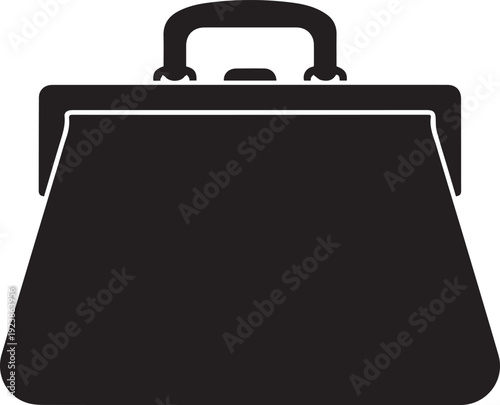 Vintage Style Purse Silhouettes with Wide Base and Metal Frame Closure