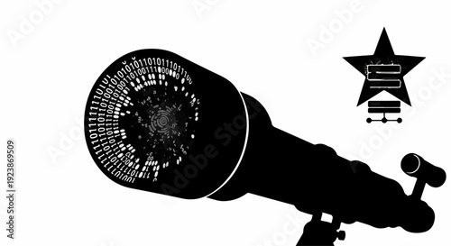 Telescope aimed at the cosmos, representing exploration and discovery