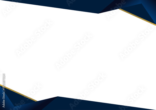modern elegant blue navy border frame corner certificate design