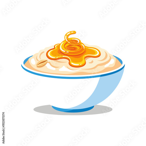 Oatmeal with Honey Illustration Vector Graphic
