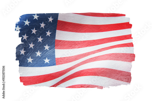 Flag of USA on white background