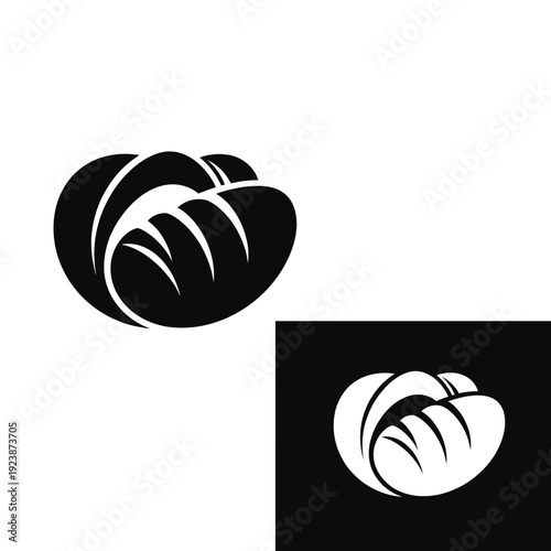 Abstract Black and White Swirls Logo Design.