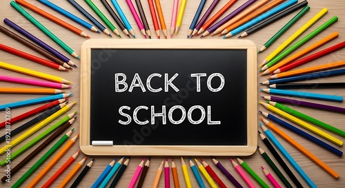 Colorful pencils arranged to celebrate the start of a new academic year