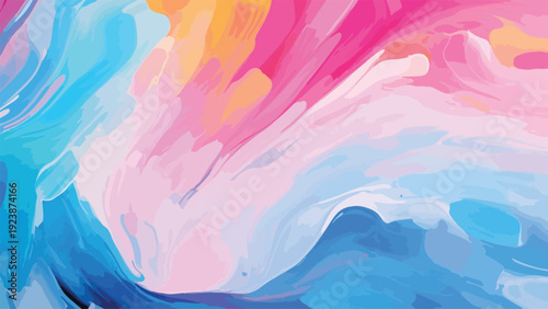 Abstract Artistic Brushstrokes: A vibrant composition of colorful brushstrokes, blending hues of pink, blue, and yellow to create an eye-catching piece.