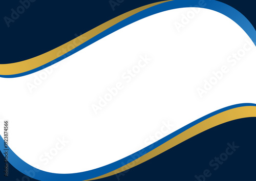 modern luxury border wave golden blue navy certificate frame design