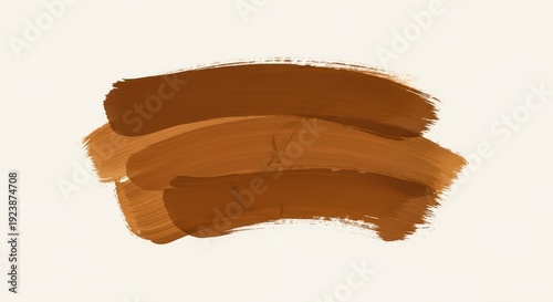 Brown Paint Brush Strokes Isolated on Light Background