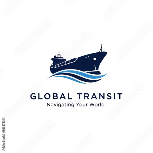 Global Transit Shipping Company Logo Design.
