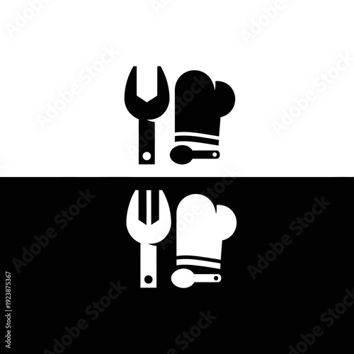 Chef hat and wrench icon representing culinary and mechanical skills.