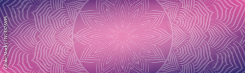 Round mandala on dreamy peach fuzz gradient background. Translucent mesh pattern in the form of a mandala. Mandala with floral patterns. Gradient background with round mandala, New Pattern gradient. M