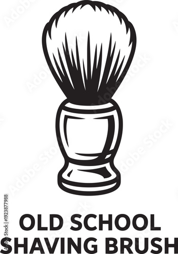 Old school shaving brush for barbershop vector illustration isolated on transparent background
