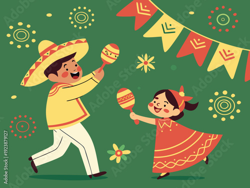 Cinco de Mayo Mexican Festival 5 de mayo celebration Cinco de Mayo holiday celebration illustration.